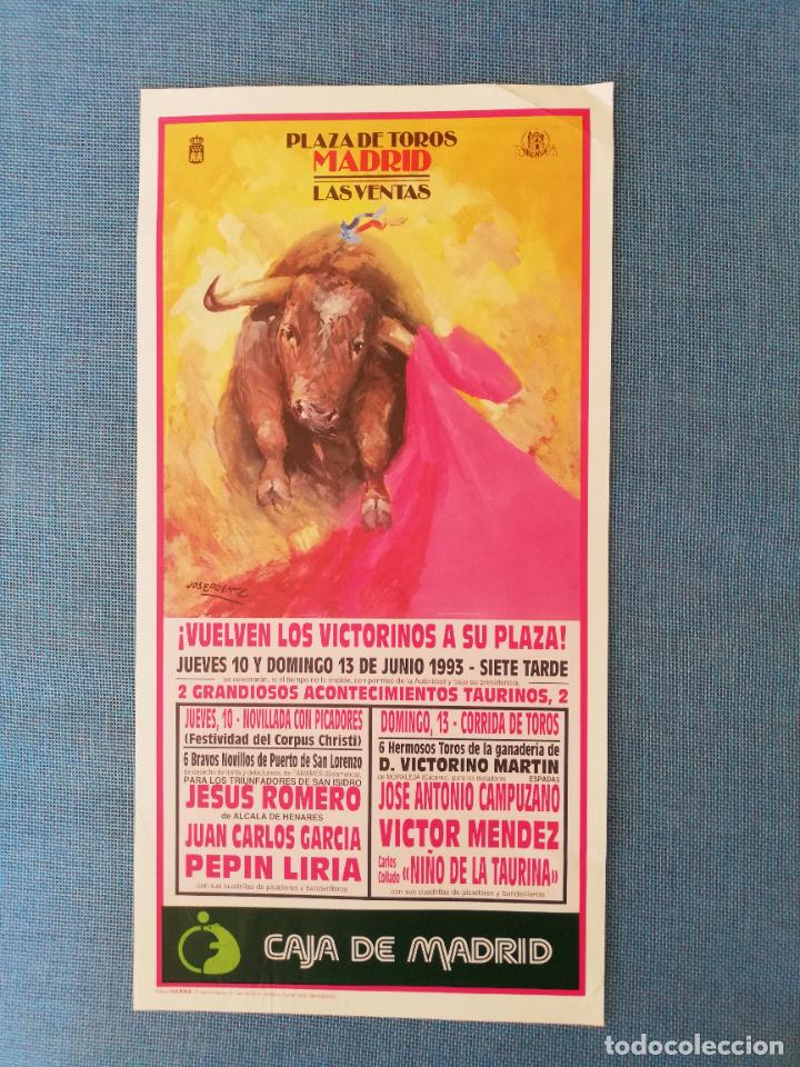 Tauromaquia: CARTEL TOROS. MADRID. 1993. JESUS ROMERO.PEPIN LIRIA.J.C.GARCIA.CAMPUZANO.VICTOR MENDEZ.NI&Ntilde;O TAURINA