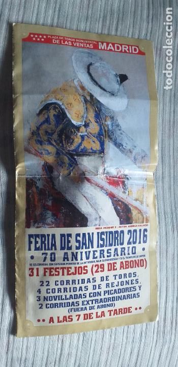 Tauromaquia: TAUROMAQUIA-V55-PROGRAMA-MADRID-LAS VENTAS-FERIA DE SAN ISIDRO 2016-FANDI&Ntilde;O-VAREA-ROMAN-MORA-GALAN