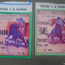 Tauromaquia: PLAZA DE TOROS DE TUDELA.CORRIDAS(2)PARA 1963. 25 Y 28 DE JULIO.ENTRADAS.