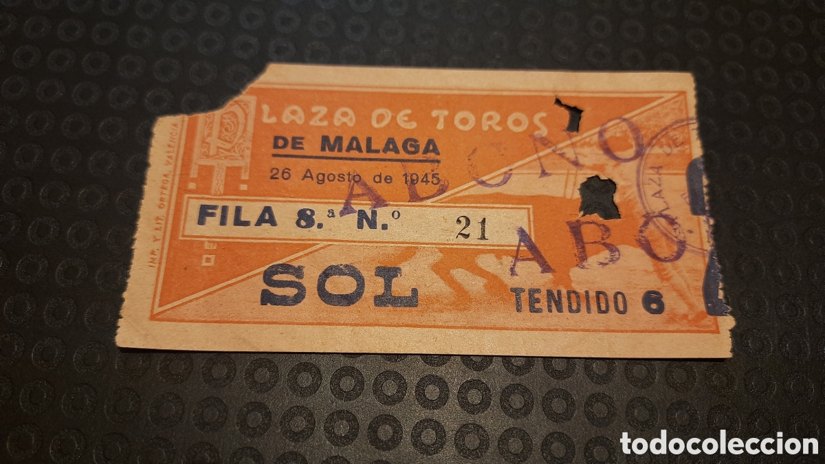 Tauromaquia: ENTRADA TOROS MALAGA 1945 - Foto 1