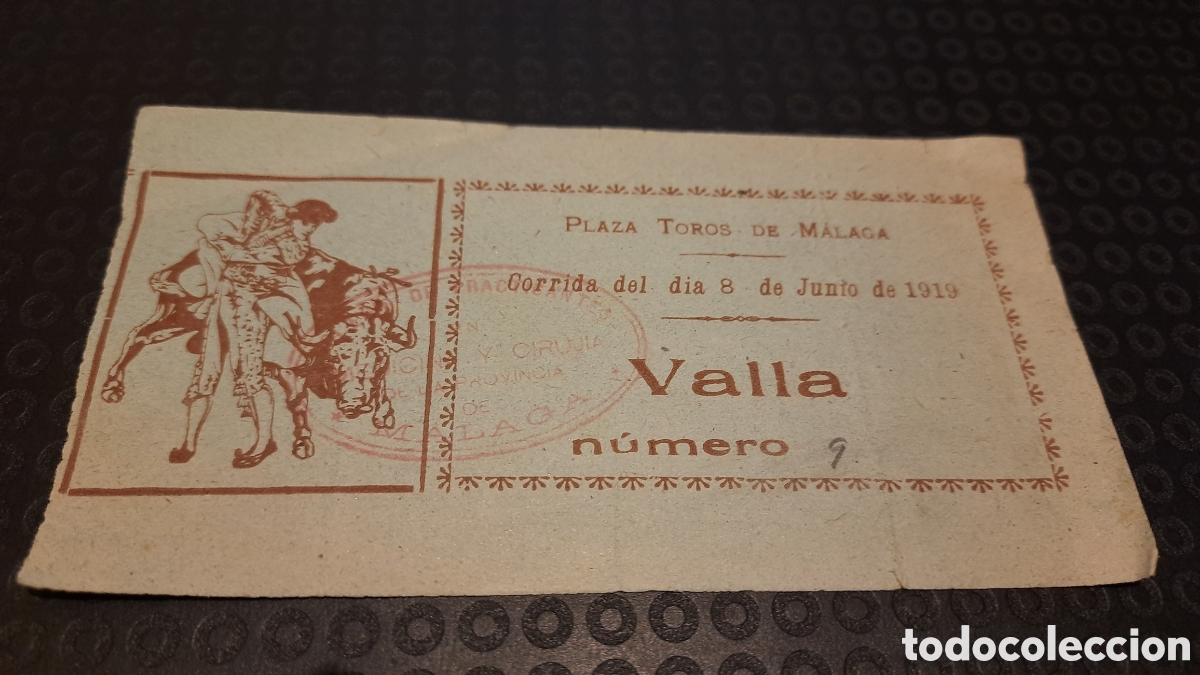 Tauromaquia: ENTRADA TOROS MALAGA 8 JUNIO 1919 - Foto 1