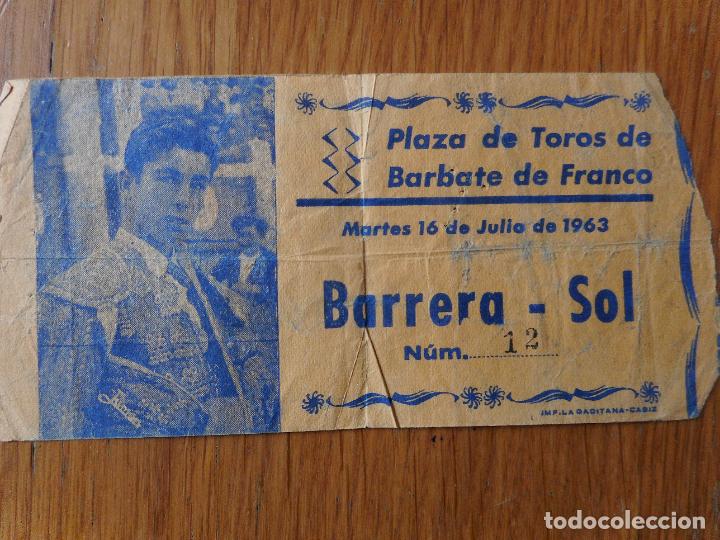 Tauromaquia: ANTIGUA ENTRADA PLAZA DE TOROS BARBATE DE FRANCO. CADIZ 1963
