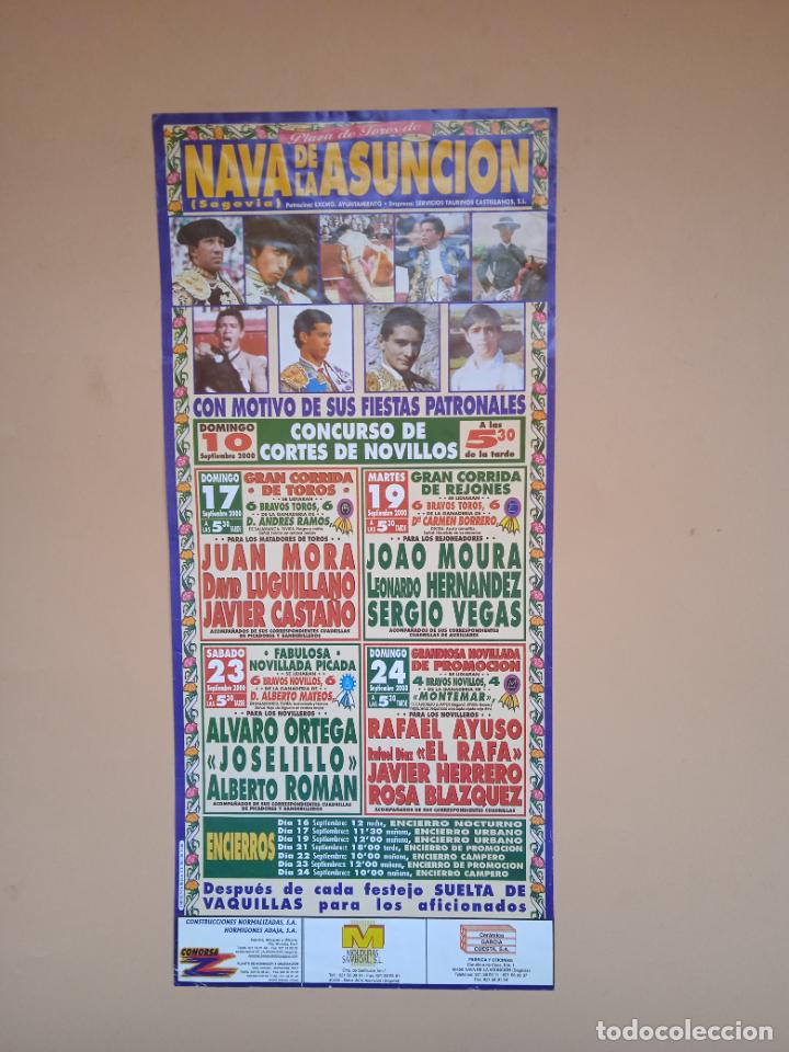 Tauromaquia: CARTEL TOROS. NAVAS DE LA ASUNCION, SEGOVIA. 2000. JUAN MORA. LUGUILLANO. CASTA&Ntilde;O. ORTEGA. JOSELITO.