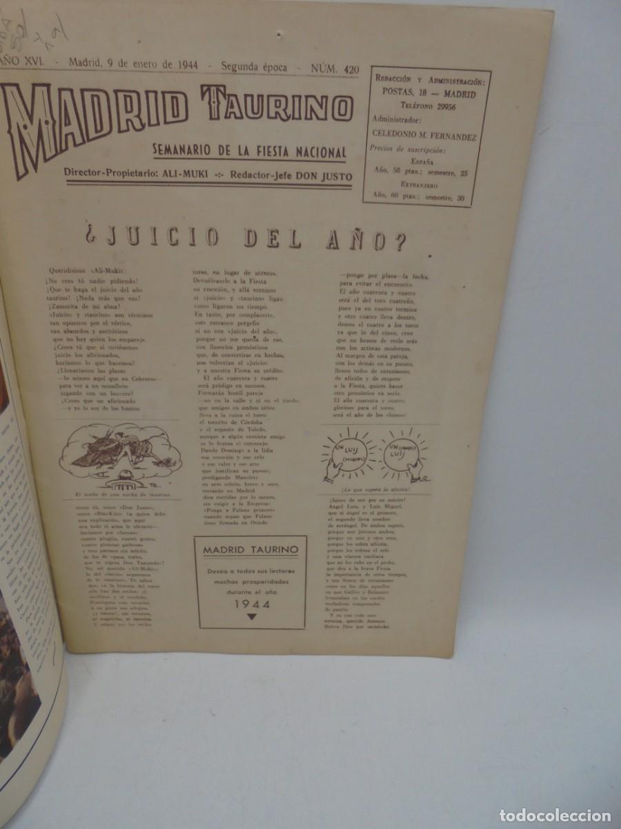 Tauromaquia: MADRID TAURINO. 1944. MANOLETE. - Foto 2