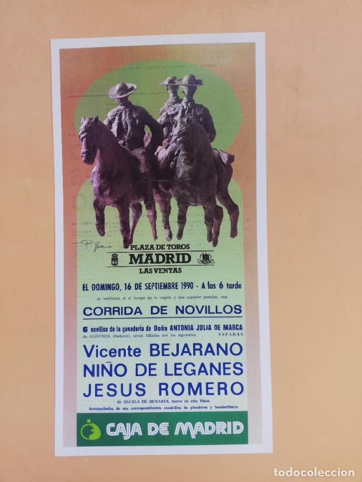 Tauromaquia: CARTEL TOROS. MADRID. 1990. VICENTE BEJARANO. NI&Ntilde;O DE LEGANES. JESUS ROMERO.