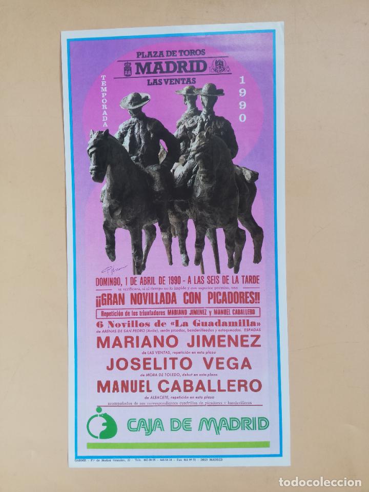 Tauromaquia: CARTEL TOROS. MADRID. 1990. MARIANO JIMENEZ. JOSELITO VEGA. MANUEL CABALLERO.