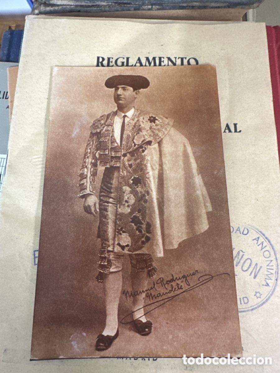 Tauromaquia: Foto de Manuel Rodr&iacute;guez Manolete padre firmada