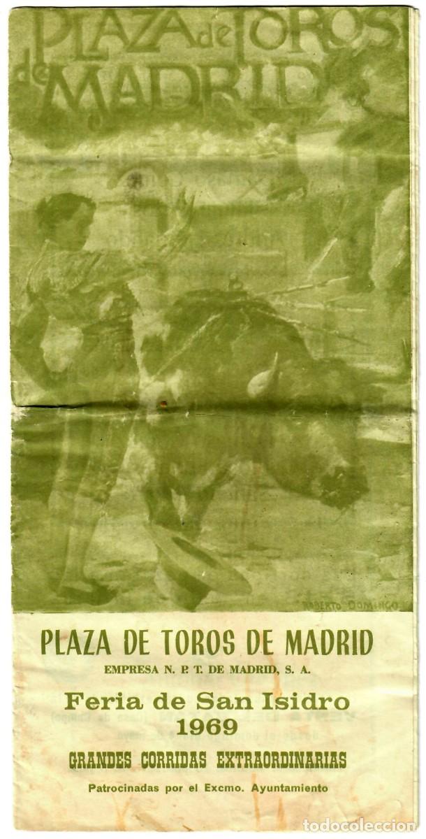 Tauromaquia: A&ntilde;o 1969 - Programa Feria de San Isidro - Madrid - Jaime Ostos, Paquirri, Miguel Vazquez, El viti