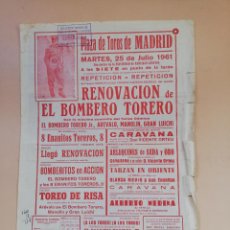 Tauromaquia: CARTEL TOROS. MADRID. 1961. BOMBERO TORERO. 8 ENANITOS TOREROS. ALBERTO MEDINA.