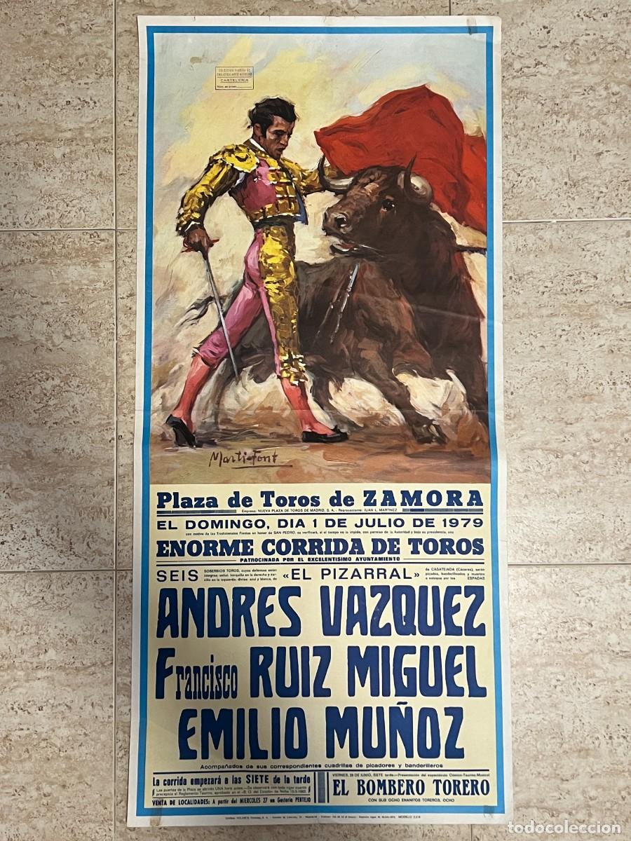 Tauromaquia: CARTEL. PLAZA TOROS ZAMORA. 1970. GANADER&Iacute;A EL PIZARRAL. ANDRES VAZQUEZ. EMILIO MU&Ntilde;OZ