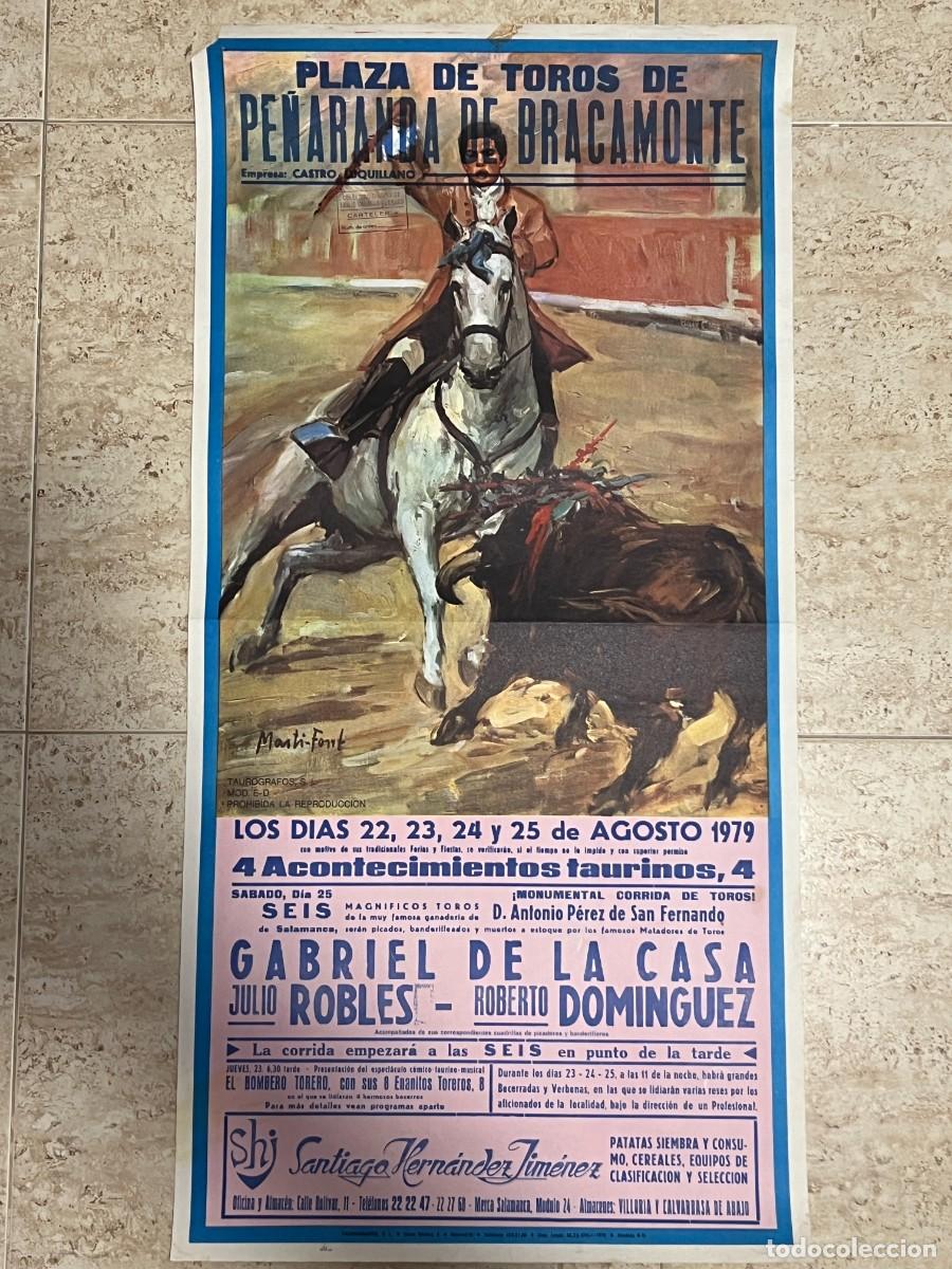 Bullfighting: CARTEL. PLAZA TOROS PE&Ntilde;ARANDA DE BRACAMONTE. 1979. GANADER&Iacute;A ANTONIO PEREZ. GABRIEL DE LA CASA