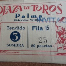 Tauromaquia: ENTRADA DE TOROS. PLAZA DE TOROS DE PALMA. 29 DE JULIO (1950?)
