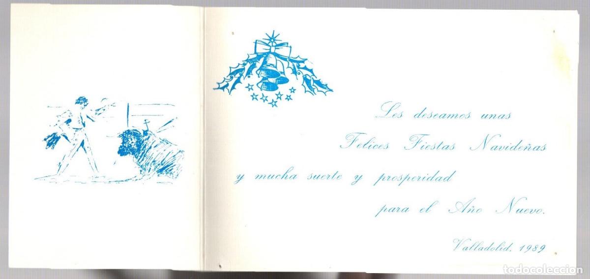Stierkampf: TARJETA FELICITACION DE PE&Ntilde;A TAURINA AFICION VALLISOLETANA DE VALLADOLID. A&Ntilde;O 1989