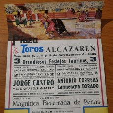 Tauromaquia: CARTEL. PLAZA TORO ALCAZAREN, VALLADOLID, 1985. GANADERIA DÑA. CARMEN. JORGE CASTRO, CORREAS, DORADO