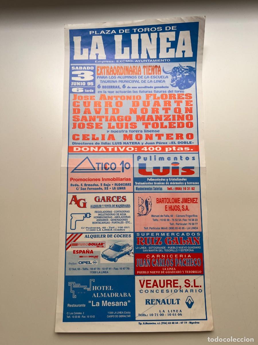 Tauromaquia: CARTEL. PLAZA TOROS LA L&Iacute;NEA. C&Aacute;DIZ. 1995. JOSE ANTONIO FLORES. CURRO DUARTE. DAVID NORTE