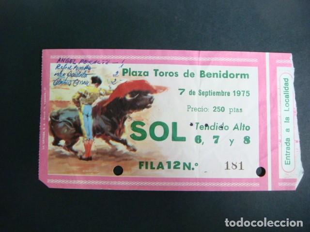 Tauromaquia: ENTRADA DE TOROS PLAZA DE TOROS DE BENIDORM 7-SEPTIEMBRE-1975-CAJ-N&ordm;-29