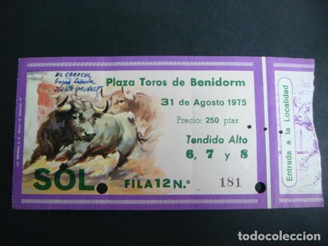 Tauromaquia: ENTRADA DE TOROS PLAZA DE TOROS DE BENIDORM 31-AGOSTO-1975-CAJ-N&ordm;-29