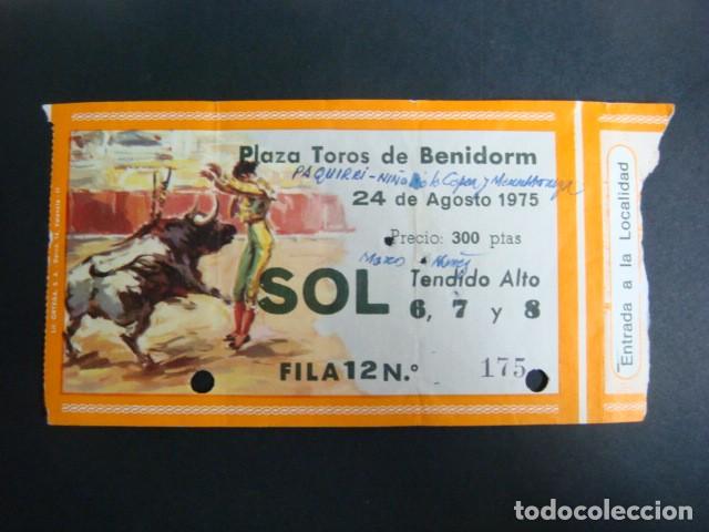 Tauromaquia: ENTRADA DE TOROS PLAZA DE TOROS DE BENIDORM-24-AGOSTO-1975-CAJ-N&ordm;-29