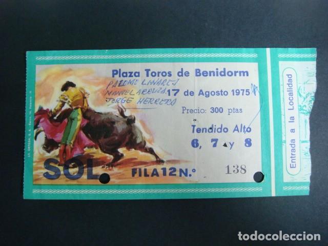 Tauromaquia: ENTRADA DE TOROS PLAZA DE TOROS DE BENIDORM-17-AGOSTO-1975-CAJ-N&ordm;-29