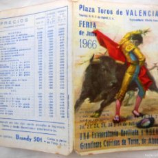 Tauromaquia: FOLLETO PUBLICIDAD : PLAZA DE TOROS DE VALENCIA, FERIA DE JULIO 1966