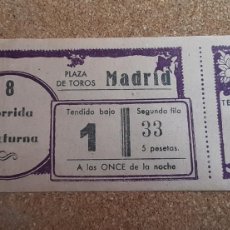 Tauromaquia: ENTRADA DE TOROS. PLAZA DE TOROS DE MADRID. 8ª CORRIDA NOCTURNA. SIN FECHA. (1941)