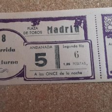Tauromaquia: ENTRADA DE TOROS. PLAZA DE TOROS DE MADRID. 8ª CORRIDA NOCTURNA. SIN FECHA. (1941)