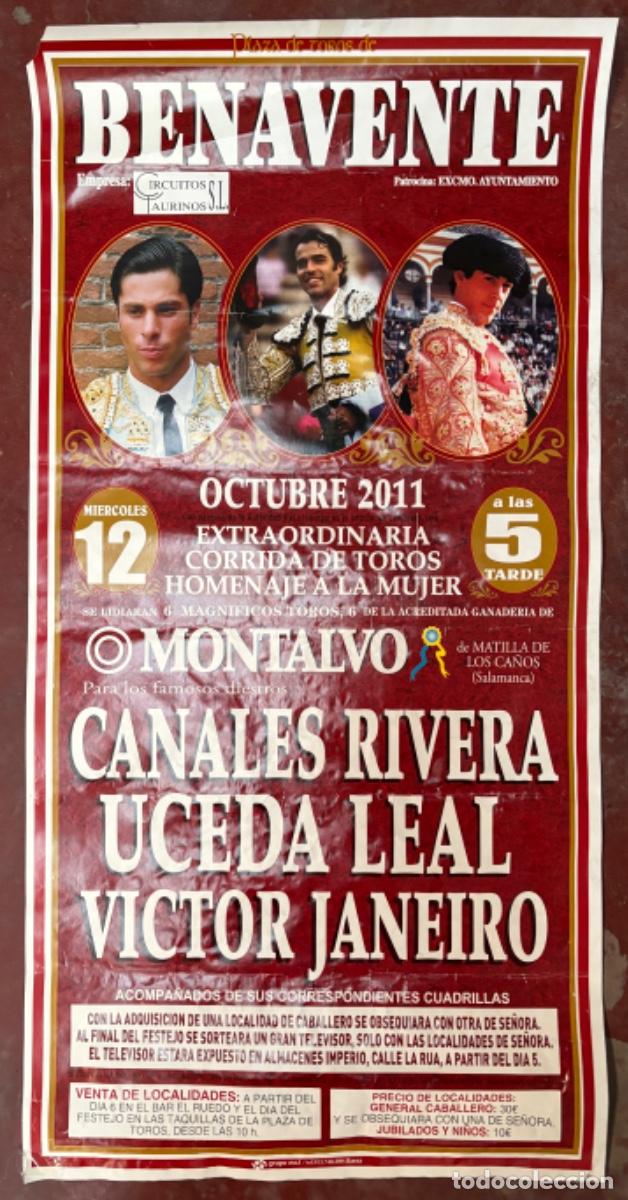 Stierkampf: CARTEL.PLAZA TOROS BENAVENTE.ZAMORA.2011.GANADER&Iacute;A MONTALVO. CANALES RIVERA. UCEDA LEAL