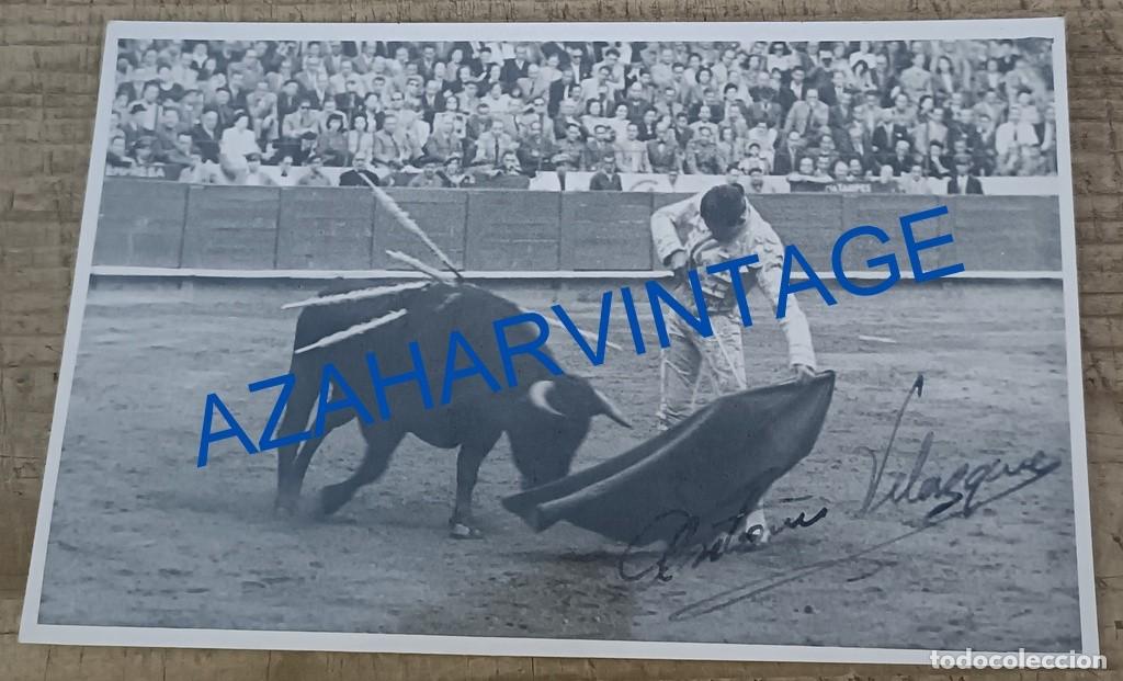 Tauromaquia: ANTIGUA FOTOGRAFIA DEL TORERO MEXICANO ANTONIO VELAZQUEZ, AUTOGRAFIADA, 14X9 CMS