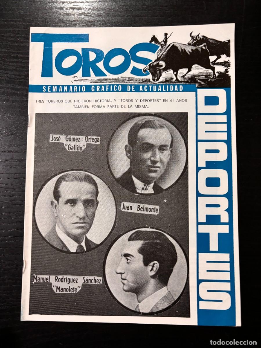 Stierkampf: TOROS Y DEPORTES. TOMO XL. N&ordm; 1687.CARACAS 1981. TRES TOREROS QUE HICIERON HISTORIA. LEER