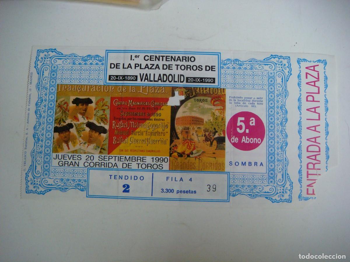 Tauromaquia: ENTRADA DE TOROS 1&ordm; CENTENARIO DE LA PLAZA DE VALLADOLID 20 -11-1890-20-11-1990-CAJ N&ordm;-29