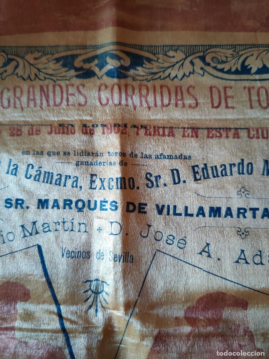 Tauromaquia: cartel de toros seda 1902 - Foto 2