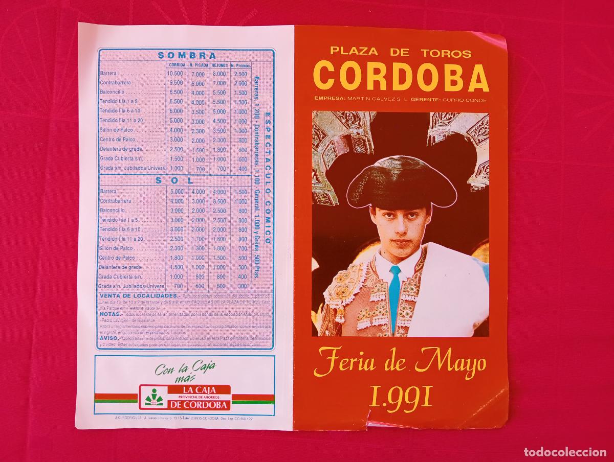 Tauromaquia: PROGRAMA TOROS. CORDOBA. 1991. GANADERIA RAMON SANCHEZ. RAFAEL GAGO. CHIQUILIN. CRISTO GONZALEZ.