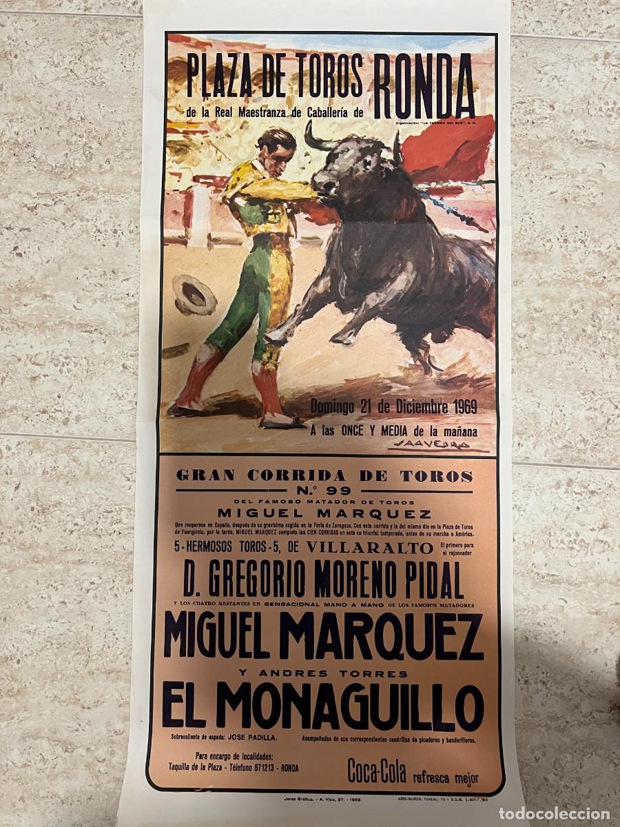 cartel. plaza toros ronda. 1969. ganadería vill - Compra venta en  todocoleccion