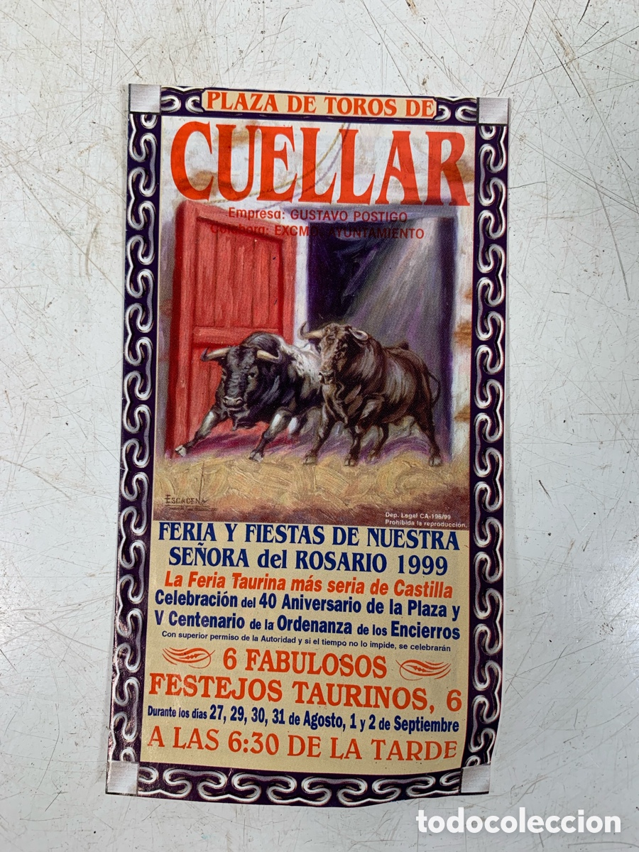 Tauromaquia: 01_ programa plaza de toros de Cu&eacute;llar 1999 - Foto 1
