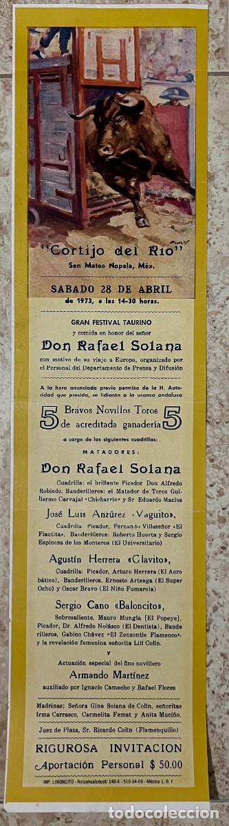 Tauromaquia: CARTEL TOROS. SAN MATEO NOPALA. M&Eacute;XICO. 1973. RAFAEL SOLANA. AGUSTIN HERRERA CLAVITO