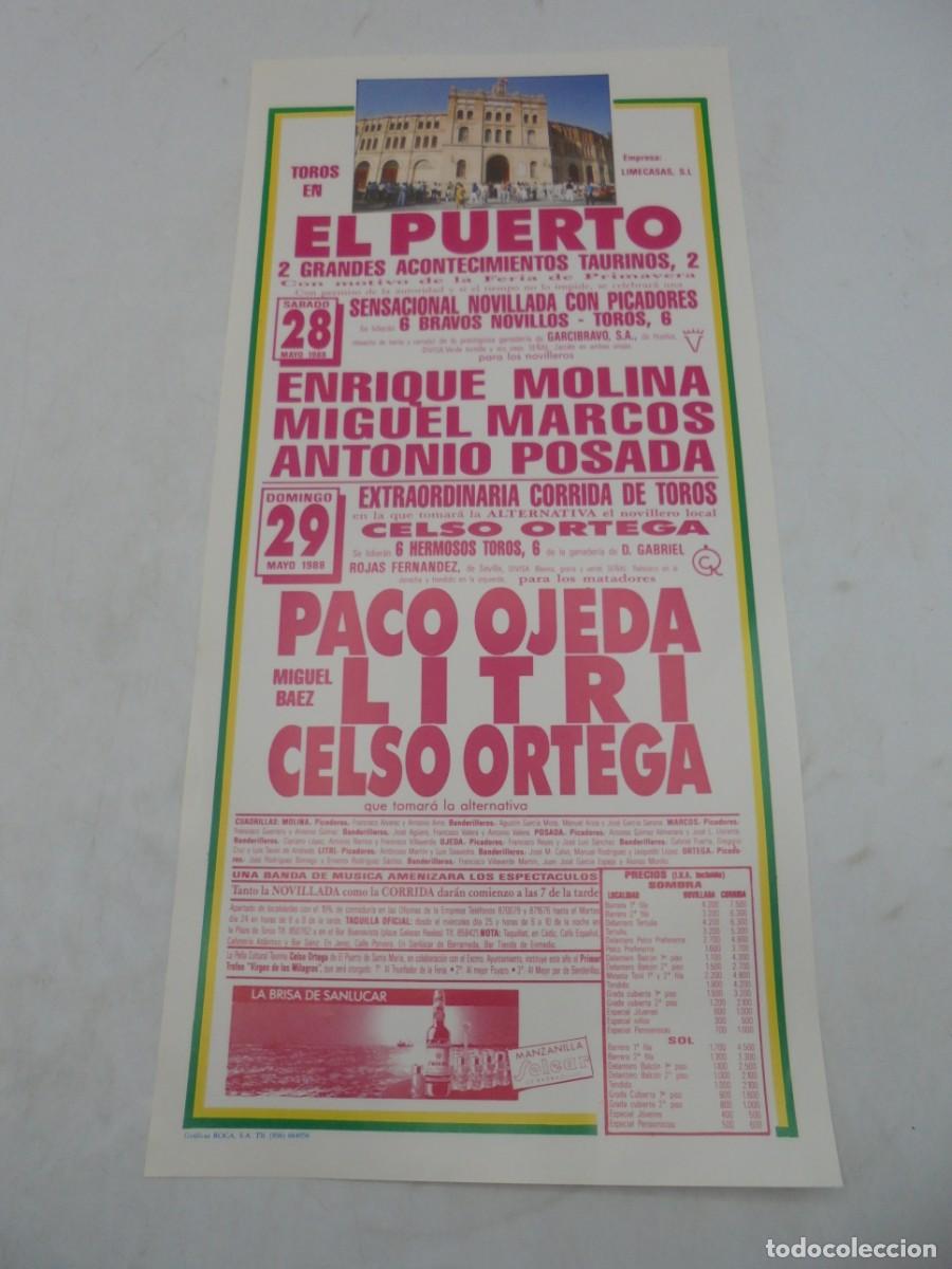Tauromaquia: CARTEL TOROS. EL PUERTO. 1988. GANADERIA GARCIBRAVO. ENRIQUE MOLINA. MIGUEL MARCOS. ANTONIO POSADA.