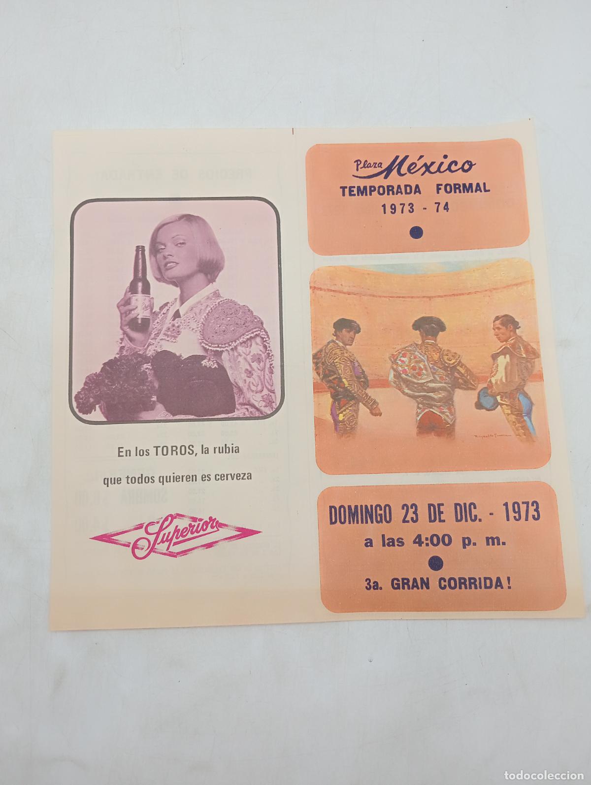 Tauromaquia: PROGRAMA TOROS. MEXICO. 1973-74. GANADERIA SAN MATEO. CURRO RIVERA. RUIZ MIGUEL. MARIANO RAMOS.