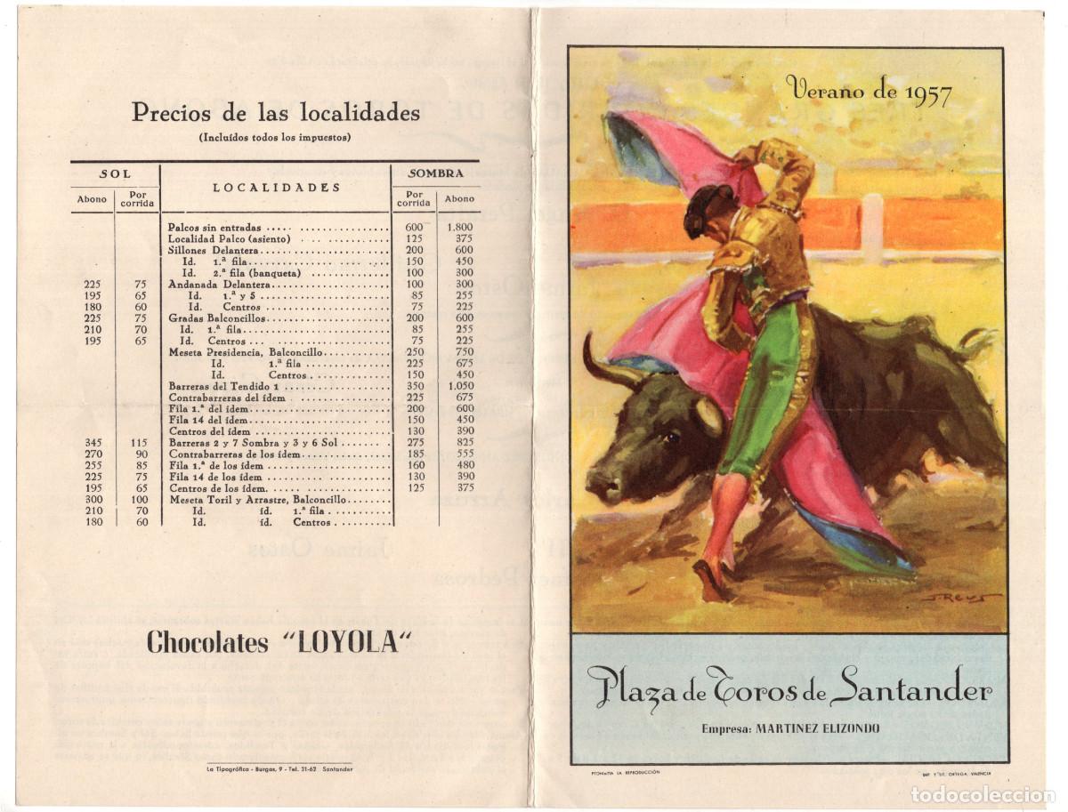 Tauromaquia: PROGRAMA PLAZA DE TOROS DE SANTANDER. 1957. - Foto 1
