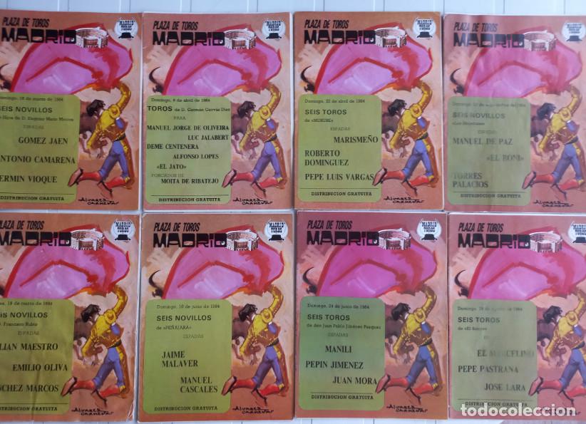 Tauromaquia: LOTE DE 8 PROGRAMAS TAURINOS CON LAS ENTRADAS, PLAZA DE TOROS DE MADRID 1984, GRANDES TOREROS
