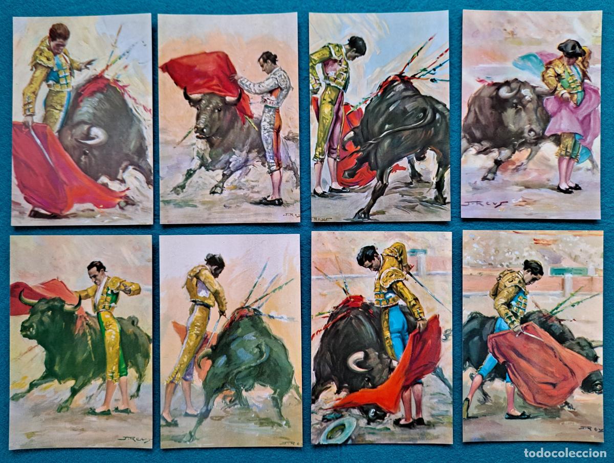 Tauromachie: RW LOTE 8 POSTALES TOROS 1963 SERIE COMPLETA J REUS