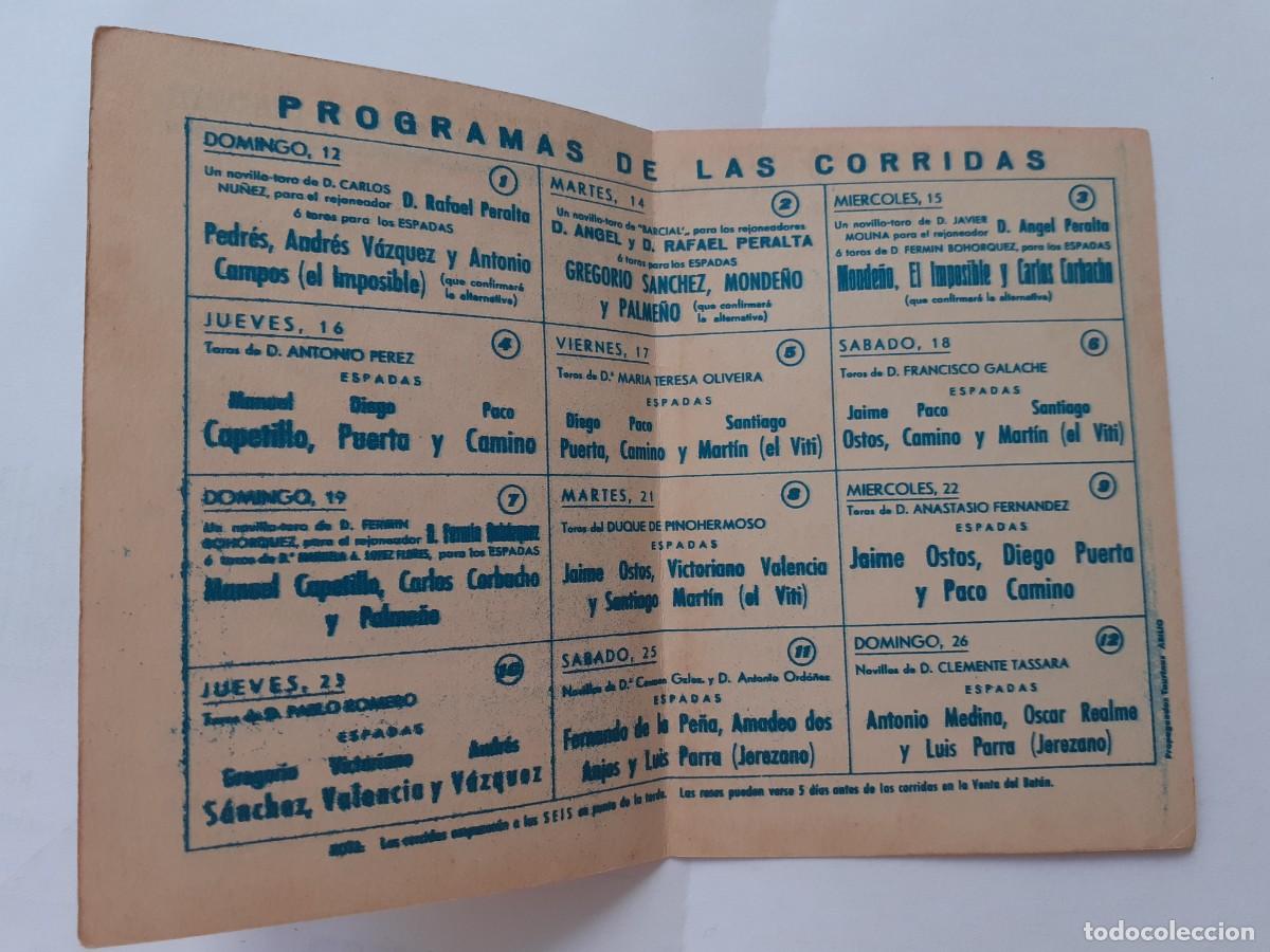 Tauromaquia: PROGRAMA DE MANO - PROGRAMA PLAZA DE TOROS DE MADRID A&Ntilde;O 1963 FERIA DE SAN ISIDRO - Foto 2