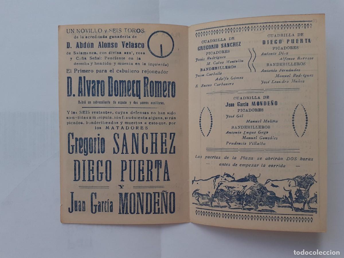Tauromaquia: PROGRAMA DE MANO - PROGRAMA PLAZA DE TOROS DE BENIDORM A&Ntilde;O 1963 GRAN CORRIDA DE TOROS - Foto 2