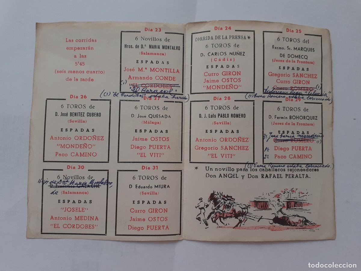 Tauromaquia: PROGRAMA DE MANO - PROGRAMA PLAZA DE TOROS DE VALENCIA - FERIA DE JULIO 1961 - Foto 2