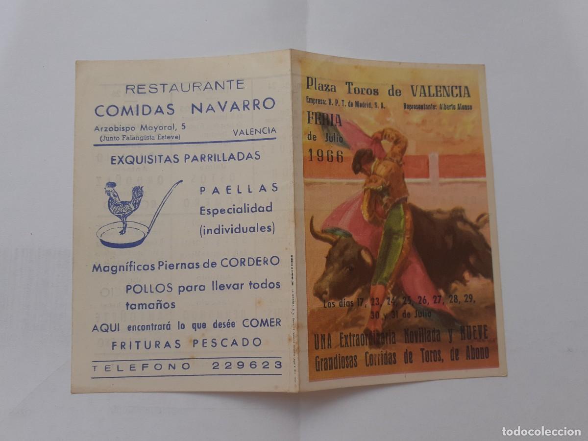 Tauromaquia: PROGRAMA DE MANO - PROGRAMA PLAZA DE TOROS DE VALENCIA - GRANDIOSAS CORRIDAS DE TOROS 1966 - Foto 1