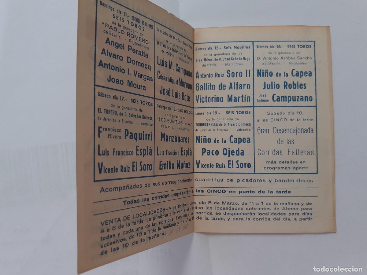 Tauromaquia: PROGRAMA DE MANO - PROGRAMA PLAZA DE TOROS DE VALENCIA - CINCO GRANDIOSAS CORRIDAS DE TOROS 1984 - Foto 2