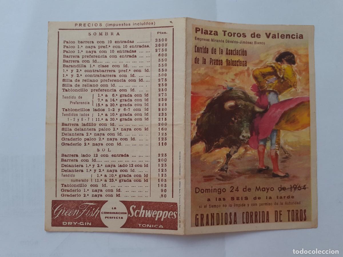 Tauromaquia: PROGRAMA DE MANO - PROGRAMA PLAZA DE TOROS DE VALENCIA - GRANDIOSA CORRIDA DE TOROS 1964 - Foto 1