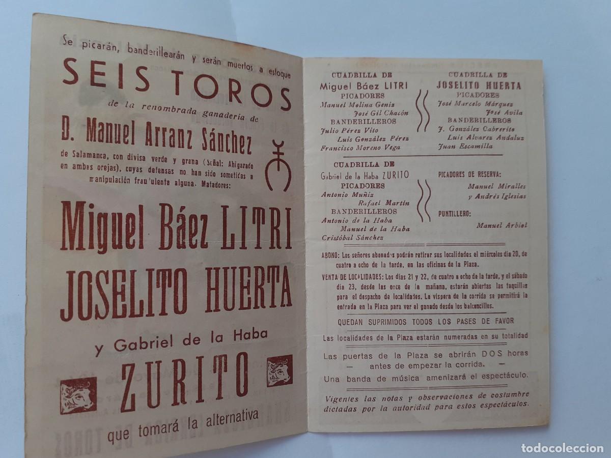 Tauromaquia: PROGRAMA DE MANO - PROGRAMA PLAZA DE TOROS DE VALENCIA - GRANDIOSA CORRIDA DE TOROS 1964 - Foto 2