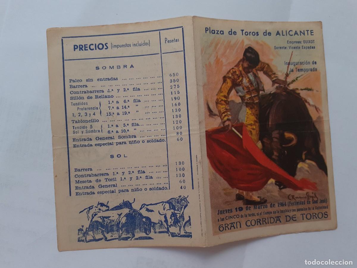 Tauromaquia: PROGRAMA DE MANO - PROGRAMA PLAZA DE TOROS DE ALICANTE - GRAN CORRIDA DE TOROS 1964 - Foto 1