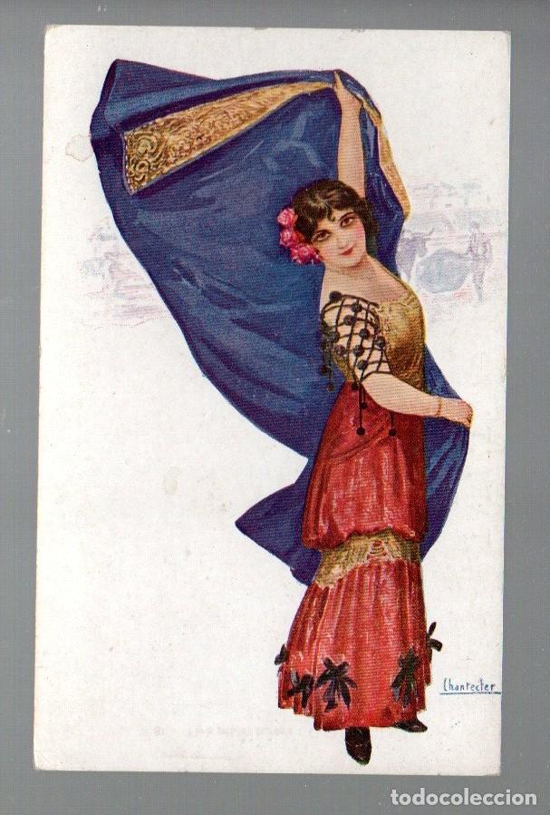Tauromaquia: ANTIGUA POSTAL, N&ordm;. 862 - TIPO MUJER TORERA: CHANTECLER. EDIC. VICTORIA. COLL SALIETI. SIN CIRCULAR.
