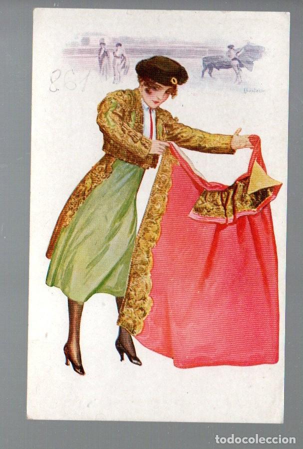 Tauromaquia: ANTIGUA POSTAL, N&ordm;. 865 - TIPO MUJER TORERA: CHANTECLER. EDIC. VICTORIA. COLL SALIETI. SIN CIRCULAR.